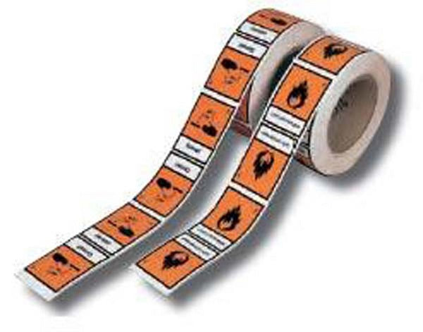 Brady Black with Orange on White Extremely Flammable F+ Symbols On Rolls