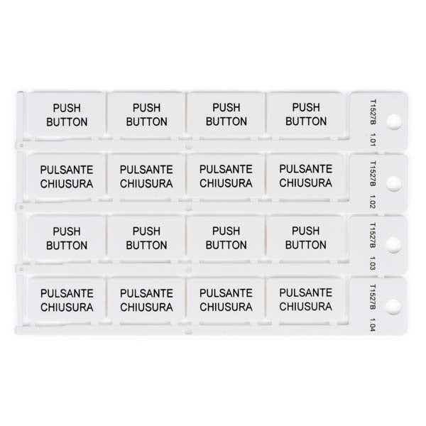 White Push Button Tags for BSP41 Printers 15mm x 27mm - T1517B