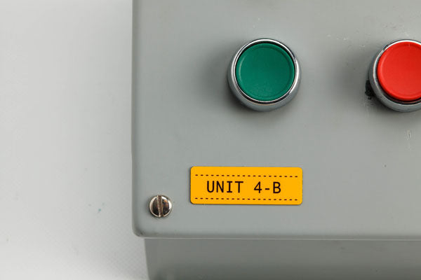 B30EP-174-593-YL - Yellow Brady BBP33 Raised Profile Labels - Engraved Plate Substitutes - Rectangular Style - Labelzone