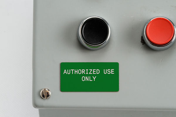 B30EP-174-593-GN - Green Brady BBP33 Raised Profile Labels - Engraved Plate Substitutes - Rectangular Style - Labelzone