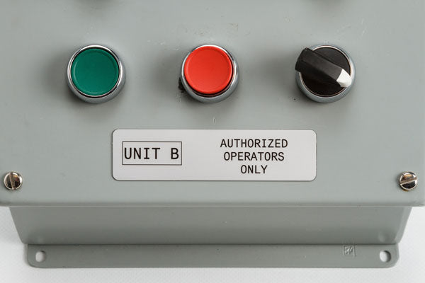 B30EP-177-593-WT - White Brady BBP33 Raised Profile Labels - Engraved Plate Substitutes - Rectangular Style - Labelzone