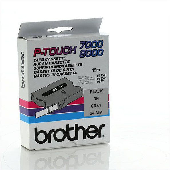 Brother TX-A51 - 24mm Black on Grey Laminated TX Tape - Labelzone