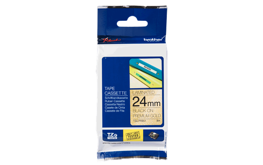 Brother TZe-PR831 - 12mm Black on Gold Premium Laminated Tape