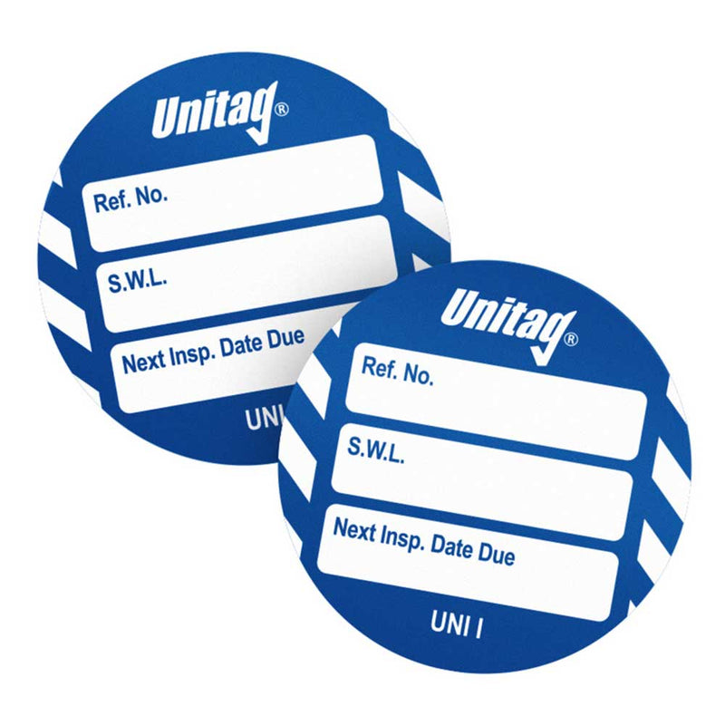 Brady Scafftag Unitag Inserts SWL Next Inspection Date Due White on Blue 41mm
