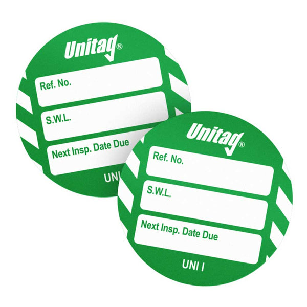 Brady Scafftag Unitag Inserts SWL Next Inspection Date Due White on Green 41mm