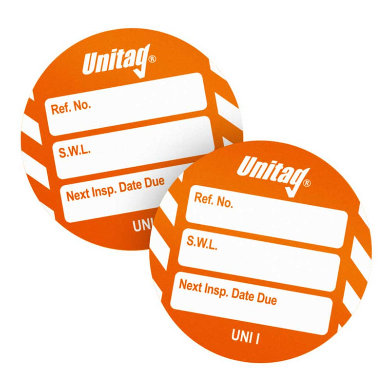 Brady Scafftag Unitag Inserts SWL Next Inspection Date Due White on Orange 41mm