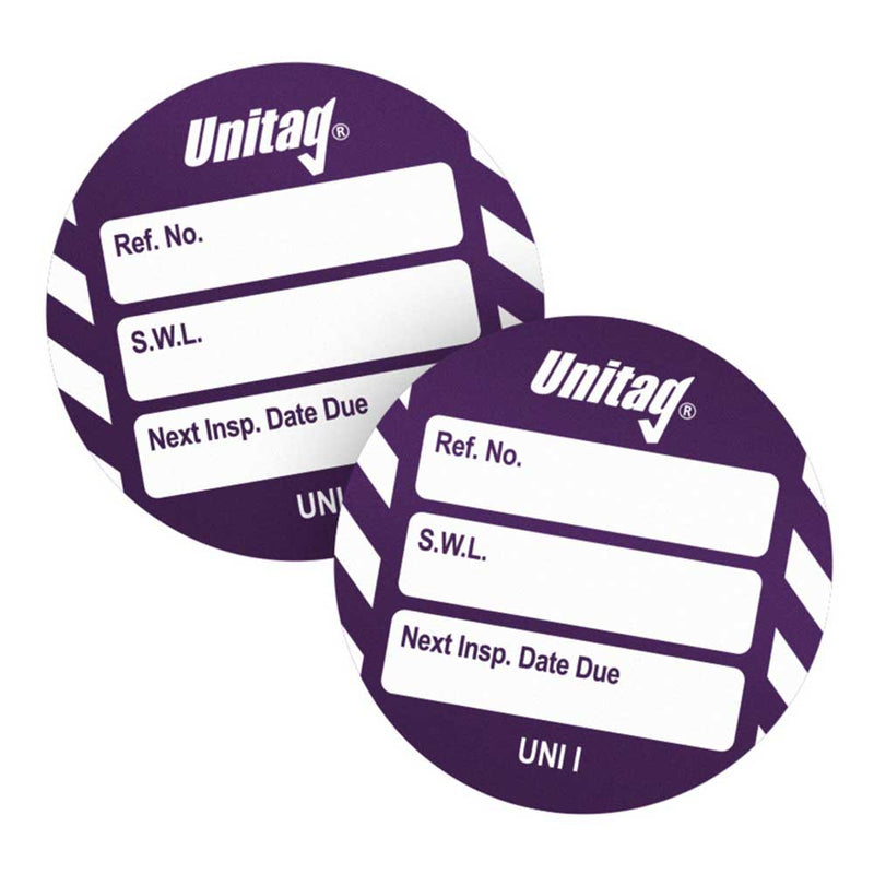 Brady Scafftag Unitag Inserts SWL Next Inspection Date Due White on Purple 41mm