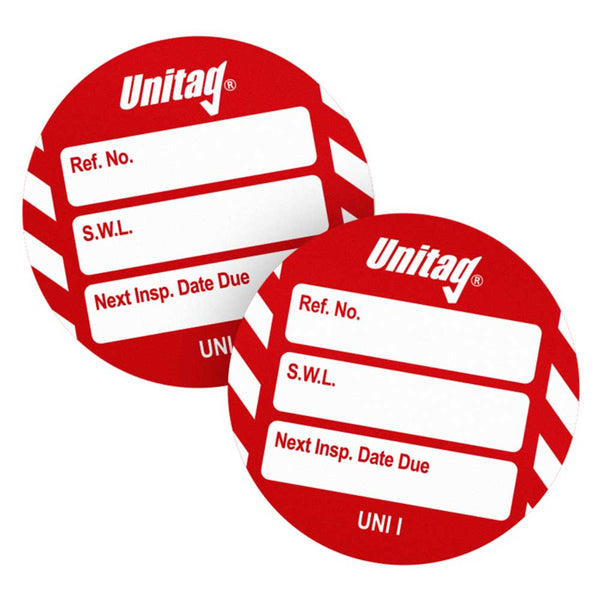 Brady Scafftag Unitag Inserts SWL Next Inspection Date Due White on Red 41mm