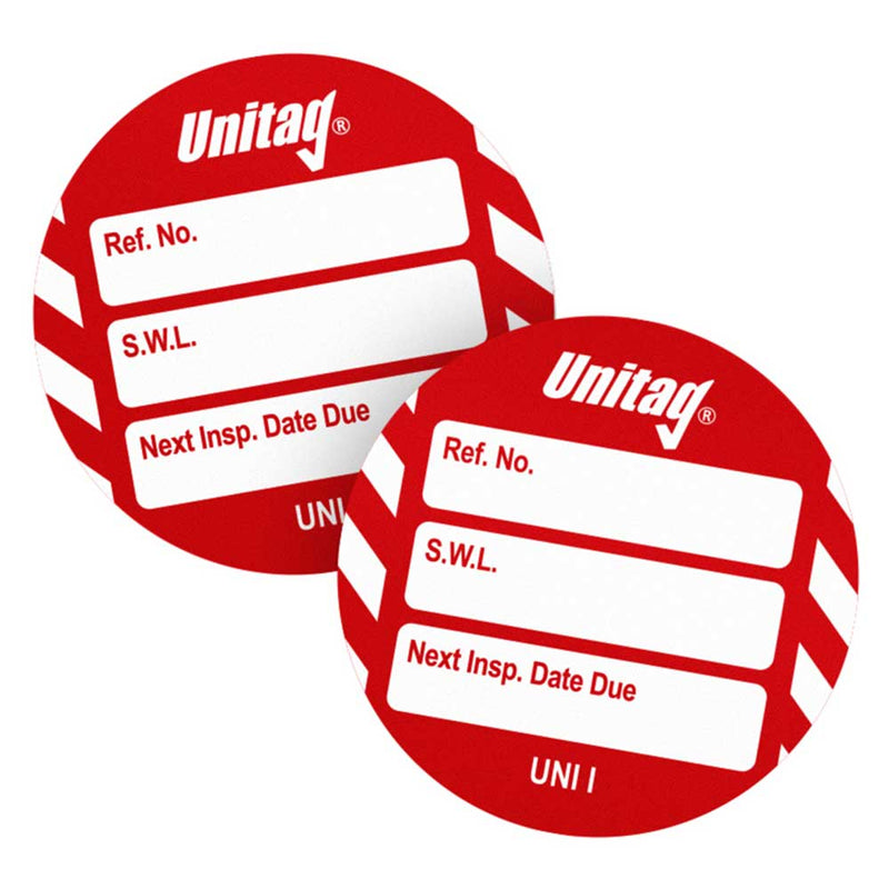 Brady Scafftag Unitag Inserts SWL Next Inspection Date Due White on Red 41mm