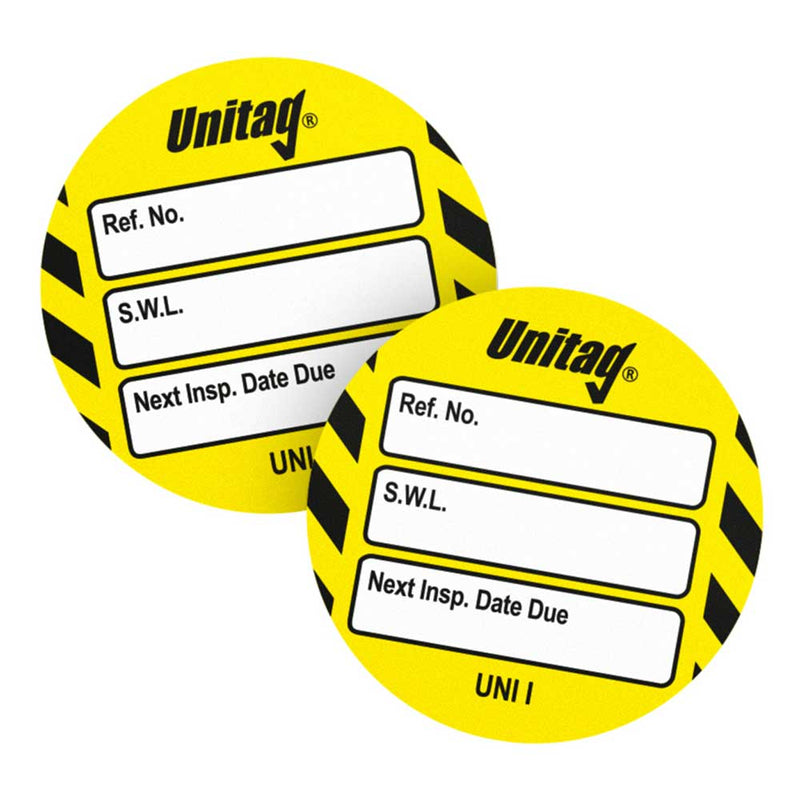 Brady Scafftag Unitag Inserts SWL Next Inspection Date Due Black on Yellow 41mm