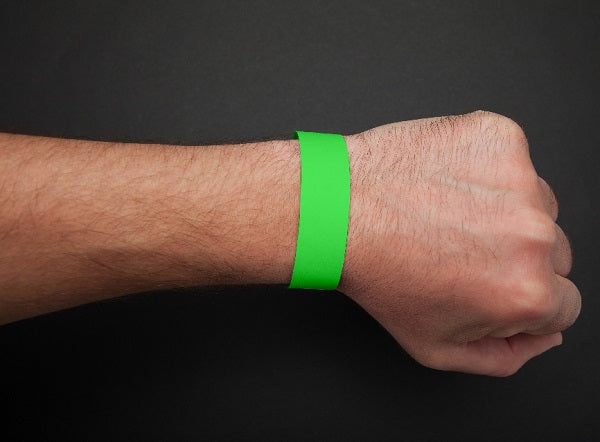 Neon Lime Wristband Tyvek 248mm x 25mm - WBT25-NL