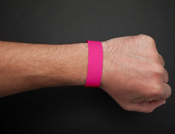 Neon Pink Wristband Tyvek 248mm x 25mm - WBT25-NP