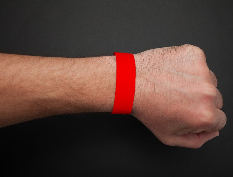 Red Wristband Tyvek 248mm x 25mm - WBT25-RD