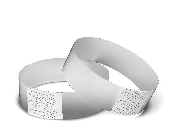 Silver Wristband Tyvek 248mm x 25mm - WBT25-SV