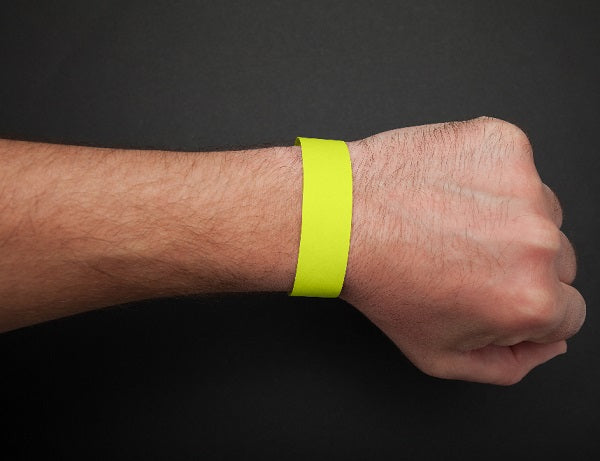 Neon Yellow Wristband Tyvek 248mm x 25mm - WBT25-NY