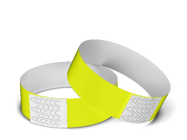 Neon Yellow Wristband Tyvek 248mm x 25mm - WBT25-NY